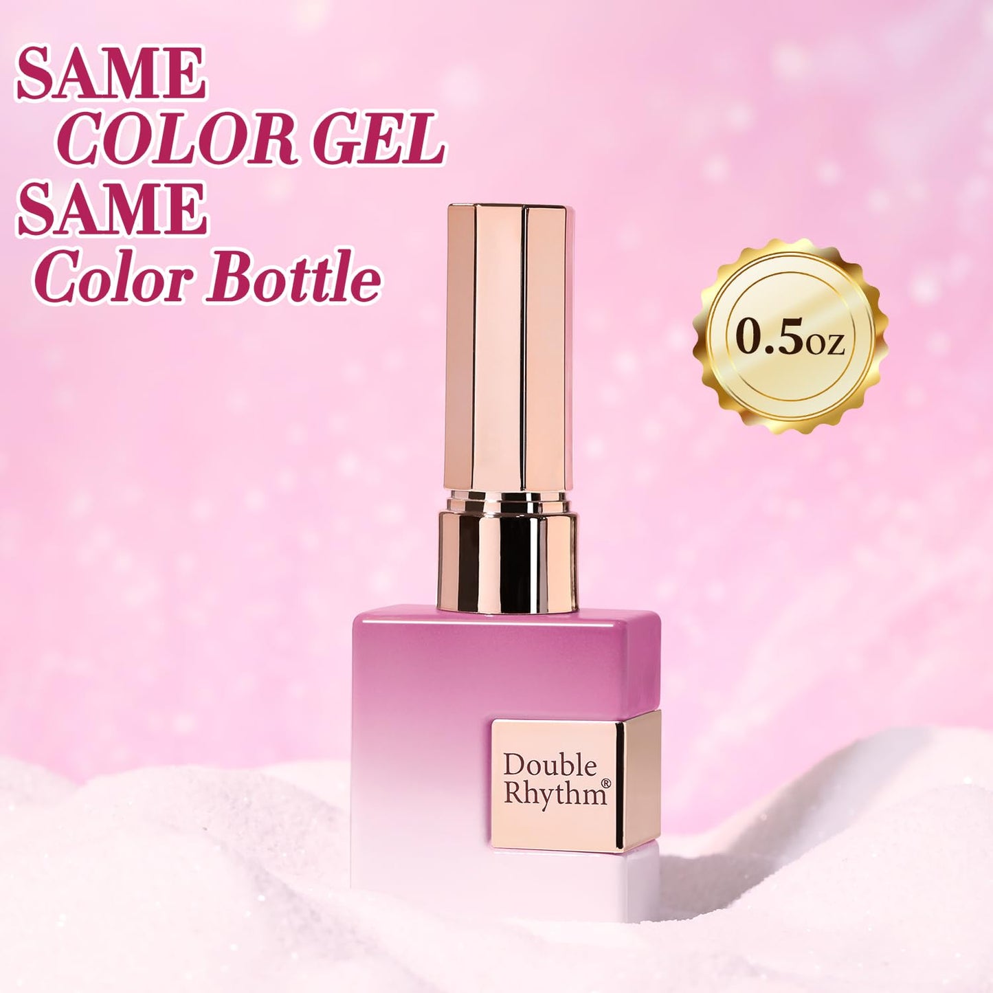 Double Rhythm 0.5 Oz Cat Eye Gel Polish with Magnet Same Color Same Bottle Holographic Glitter Shimmer Translucent Color Salon 15 ML Magnetic Nail Art (Lilac Pink-MC1168)