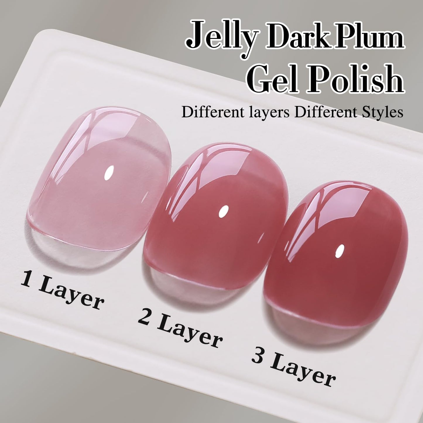 Double Rhythm 0.50 OZ Translucent Gel Polish Same Color Same Bottle Sheer Pastel Neutral Natural Milky 15 ML Jelly UV Nail Art DIY at Home (Deep Purple Pink-A1513)
