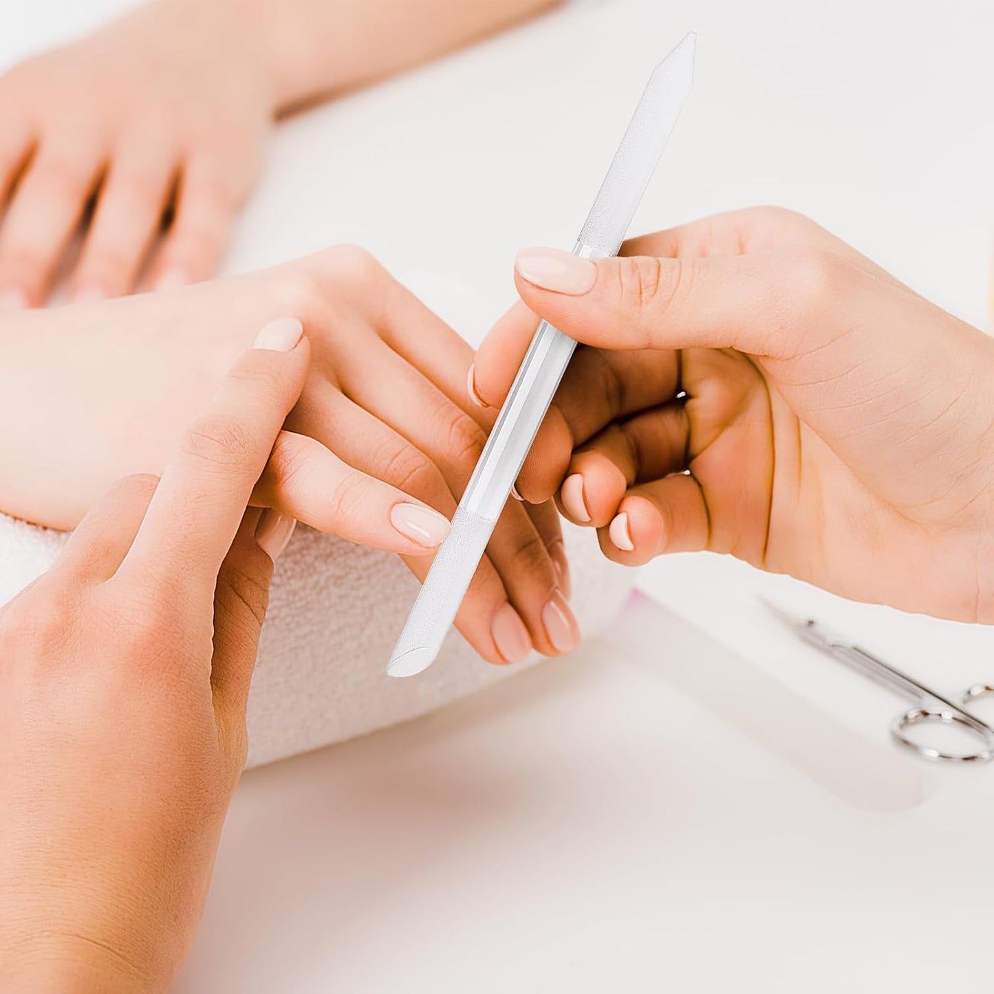 Maitys 6 Pieces Glass Cuticle Pusher Glass Cuticle Stick Set Double Sided Crystal Nail Files Precision Manicure Pedicure pusher tools(Clear)