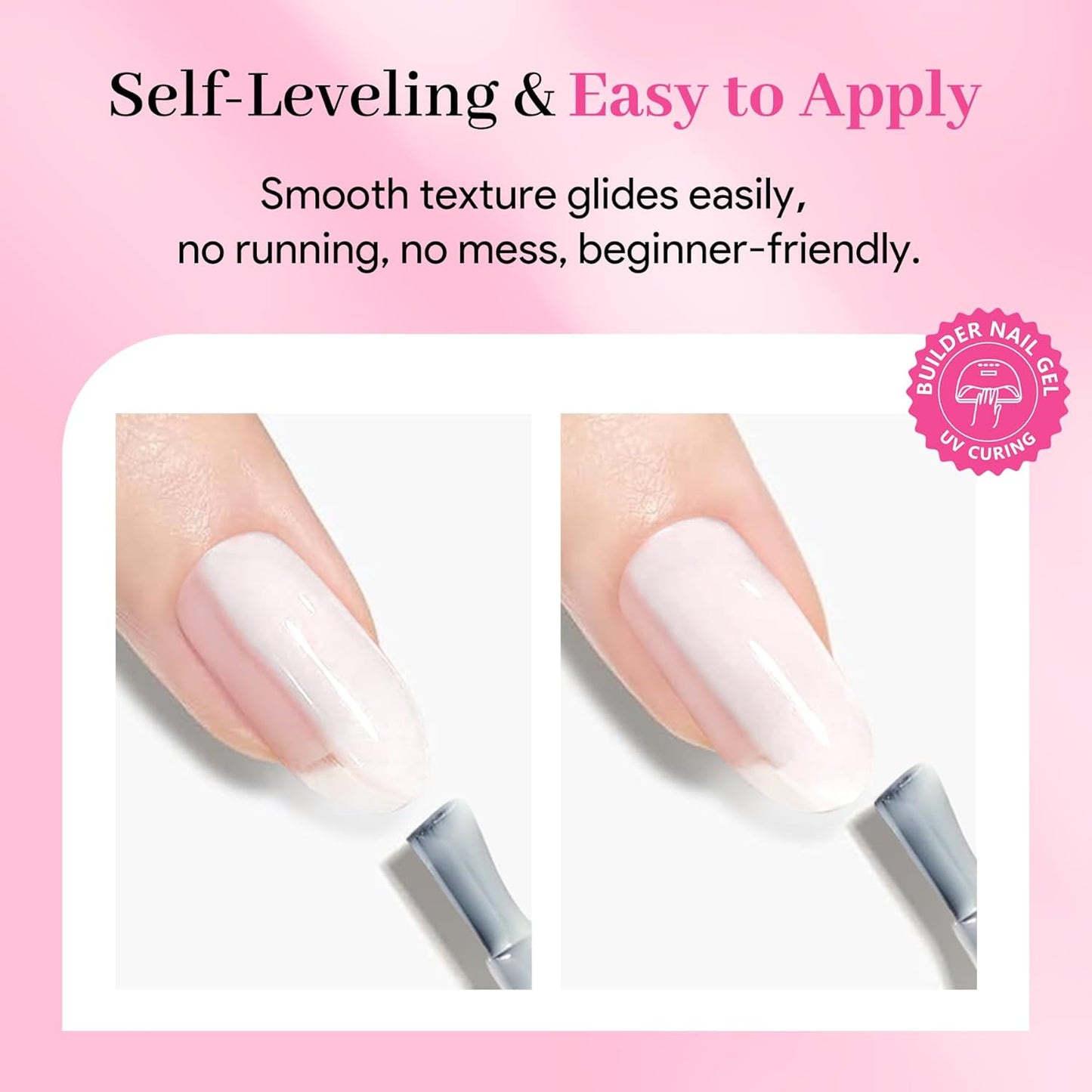 Builder Nail Gel, Milky White Builder for Nails Strengthener, 8-in-One Apex Enhancement Extension Hard Building Color Gel LED Lamp Cured Rubber Base Coat for DIY Beginners & Salon Manicure 16ML