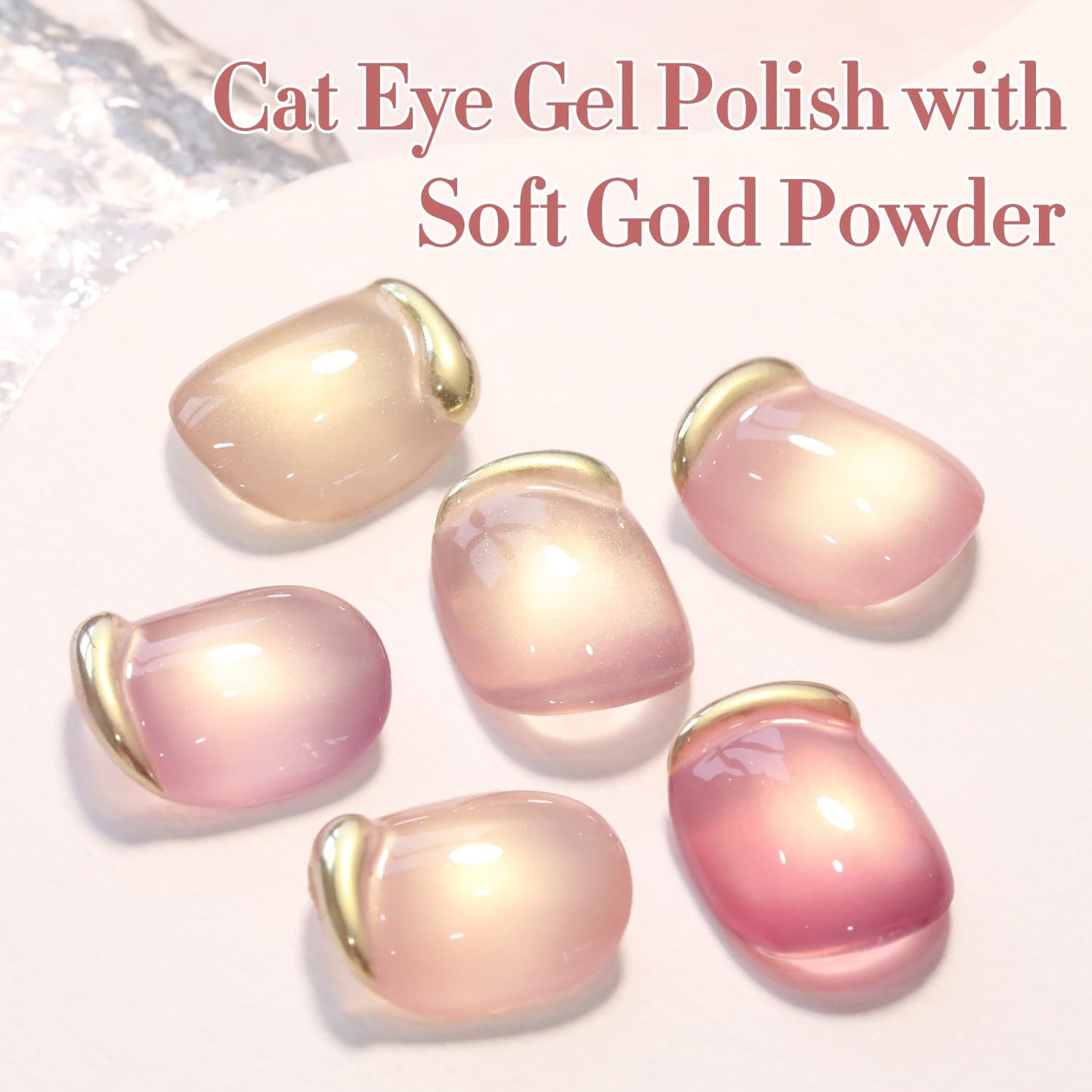 Double Rhythm 0.5 Oz Cat Eye Gel Polish with Magnet Same Color Same Bottle Holographic Glitter Shimmer Translucent Color Salon 15 ML Magnetic Nail Art (Plum Pink-MC1181)