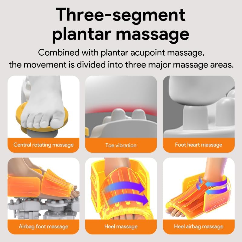 Foot Massager for Men and Women, Foot spa,Kneading, Compression, Vibration, Shiatsu Feet Massage Machine for Plantar Fasciitis, Neuropathy, Foot Warmer,Size 9-14