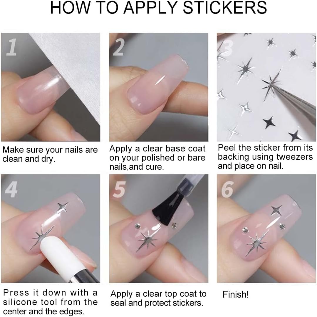 Gem Nail Stickers with Gold Trim Shiny Gems Nail Decals Luxury Stickers for Nails Designs 3D Self Adhesive Nail Art Supplies & Decorations for Women 1 Sheet