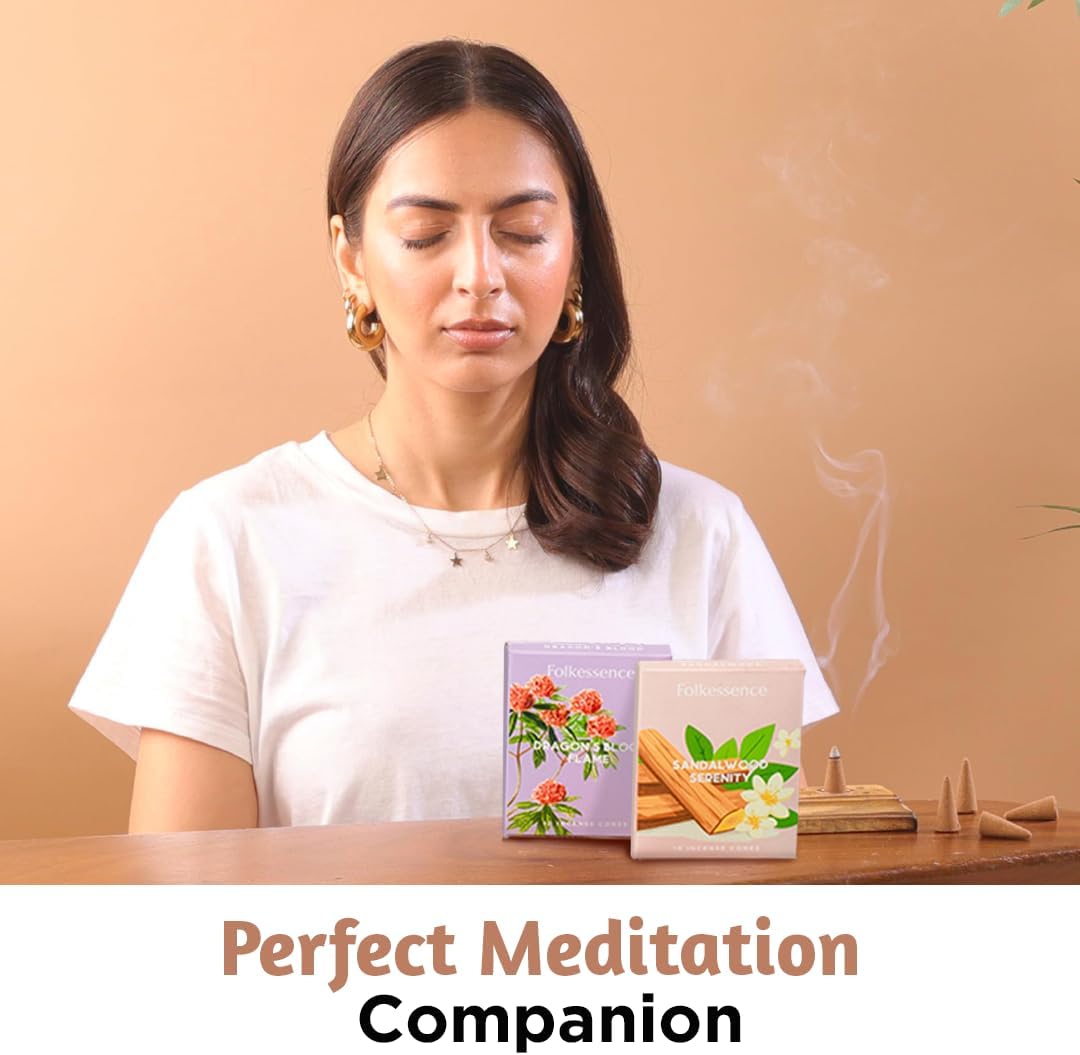 Folkulture Incense Cones Scented | Set of 6 (60 Cones) Pack for Relaxation | Palo Santo, Frankincense, White Sage, Sandalwood Inscents for Gifts for Her | Incense Cone Variety Pack