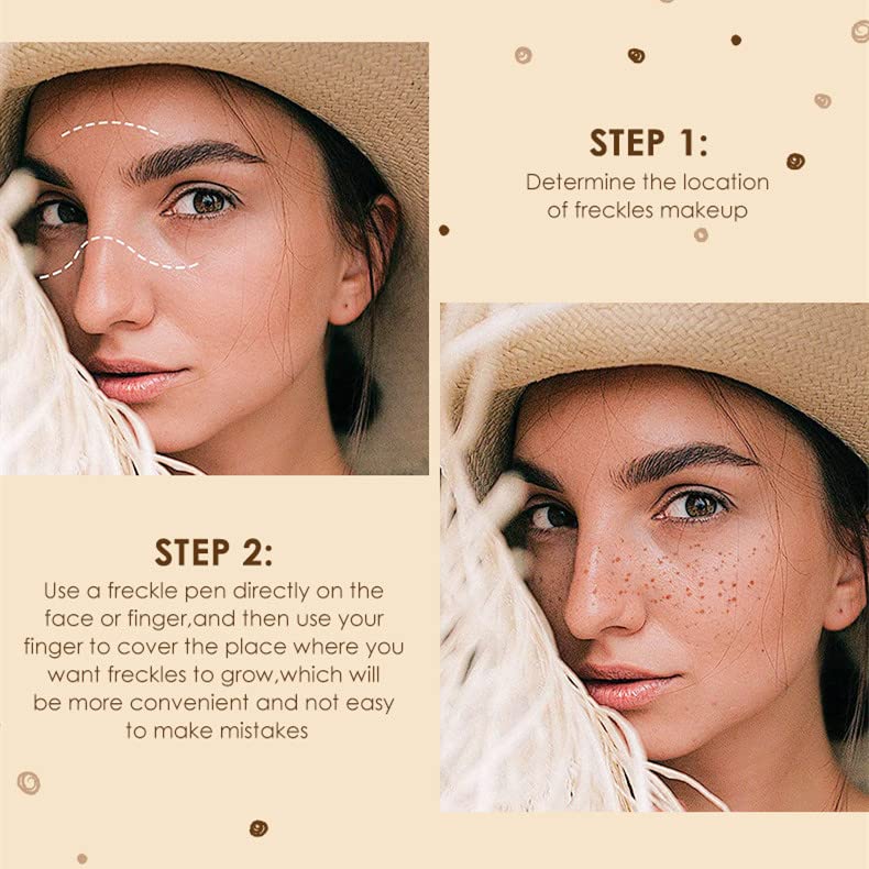 Freckle Pen Faux Freckle Pen Colour Pop Freckle Pen Supernaturally Realistic Freckles Makeup Brush Fantastic Freckles Pen Long-lasting Waterproof Soft-point Absorbent Pen For a Natural and Easy Makeup Look (soft brown)