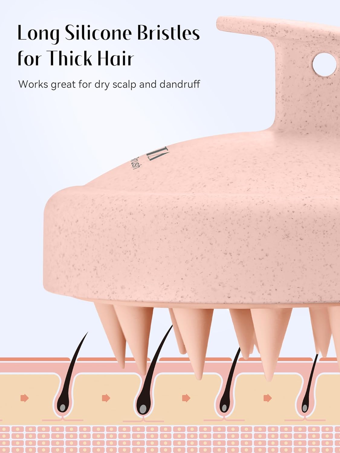 HEETA Scalp Massager Hair Growth 2-Pack, Silicone Scalp Scrubber Shampoo Brush for Exfoliation Dandruff Removal Head Massage Stress Relax, Wet & Dry Use for Women Men Hair Care, Wheat Straw Material