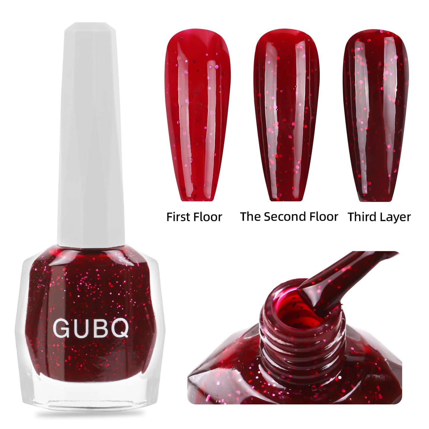 Major Dijit Quick Dry Nail Polish 12ml/0.41fl oz Dark Red Regular Nail Lacquer Fast Drying & Long Lasting Nail Polish Nail Art Effect for Nail Salon