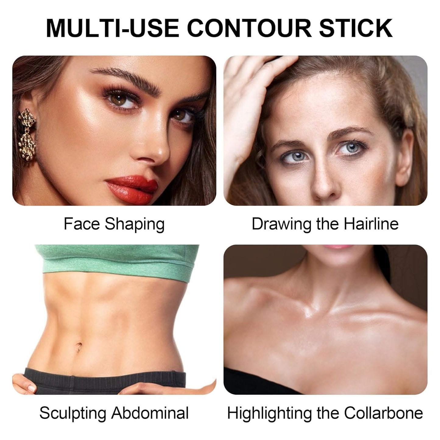 FV Cream Contour Stick, 2-in-1 Face Shaping Stick for Highlighting & Contouring, Bronzer Stick,Long Lasting & Waterproof,Non-Sticky Highlighter Makeup Pen for Light/Medium Skin Tones, 0.26oz (7.5g)