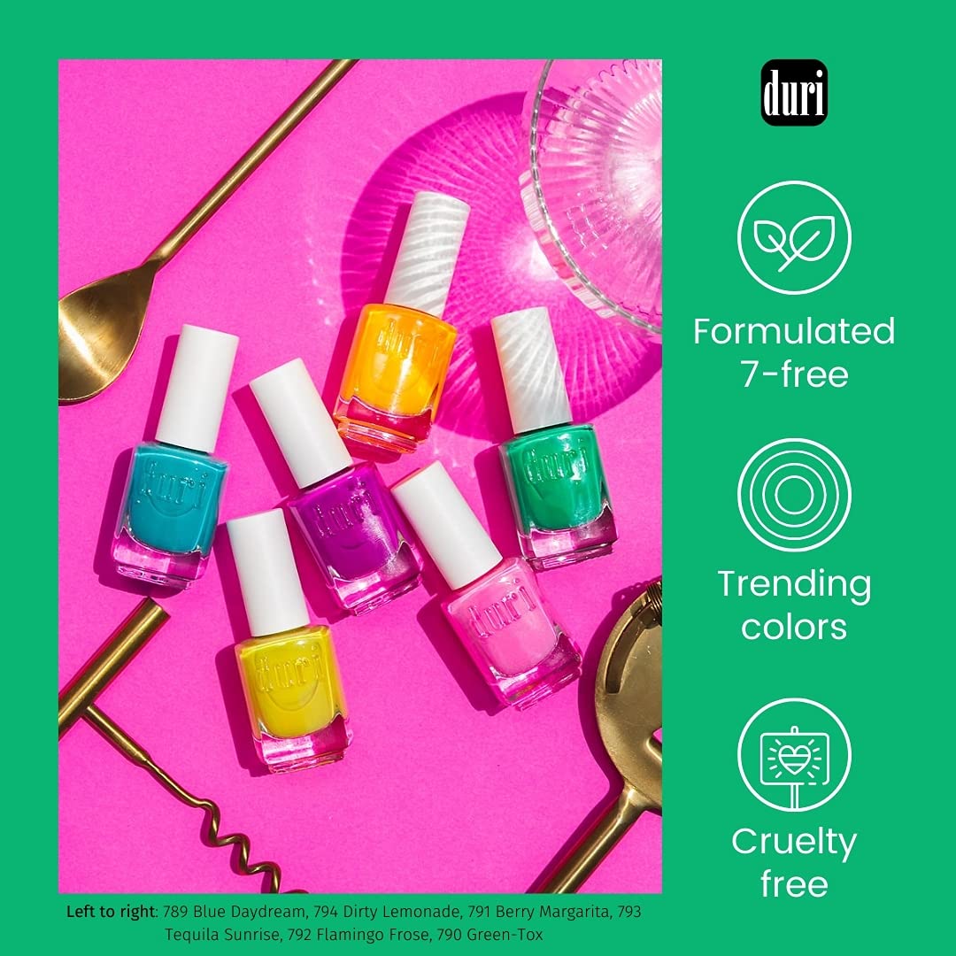 duri Nail Polish, 350 Passion, Deep Red Metallic Shimmer, Full Coverage, Quick Drying, Lasting, 0.45 Fl Oz