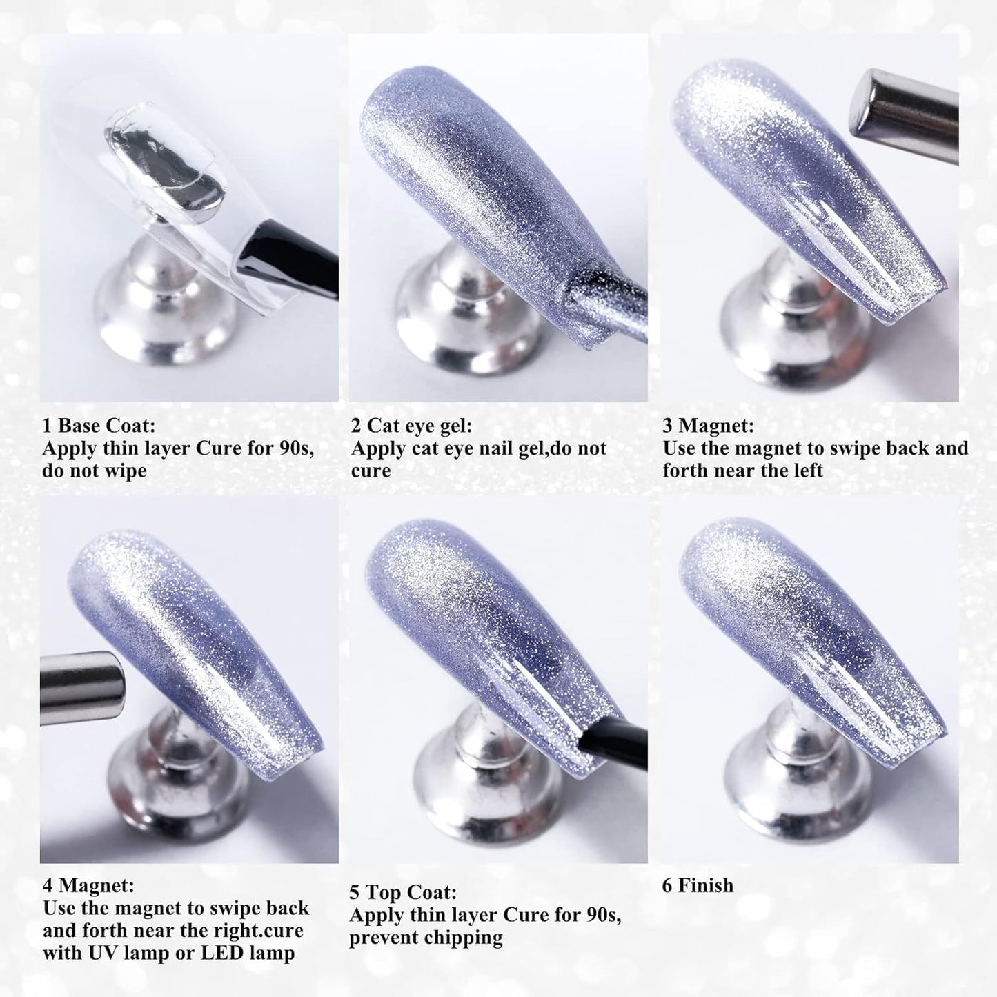 Imtiti Cat Eye Gel Nail Polish, 15ml Rose Red Holographic Crystal Diamond Cat Eyes Glitter UV Soak Off Gel Nail Polish with Magnetic Stick for Nail Art 1Pcs