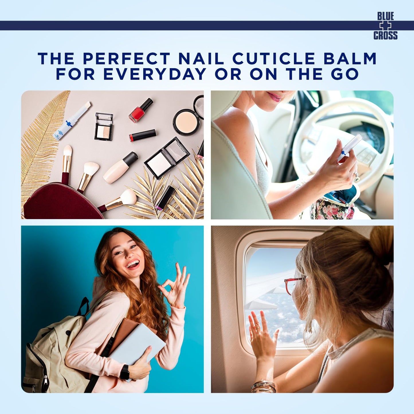 Blue Cross Cuticle Balm Conditioning Stick, Scented Cuticle Softener Oil Balm, Nourishing Sunflower & Grape Seed Oil, Professional Nail Care Supports Dry + Damaged Cuticles, 0.05oz, Lavender Chamomile