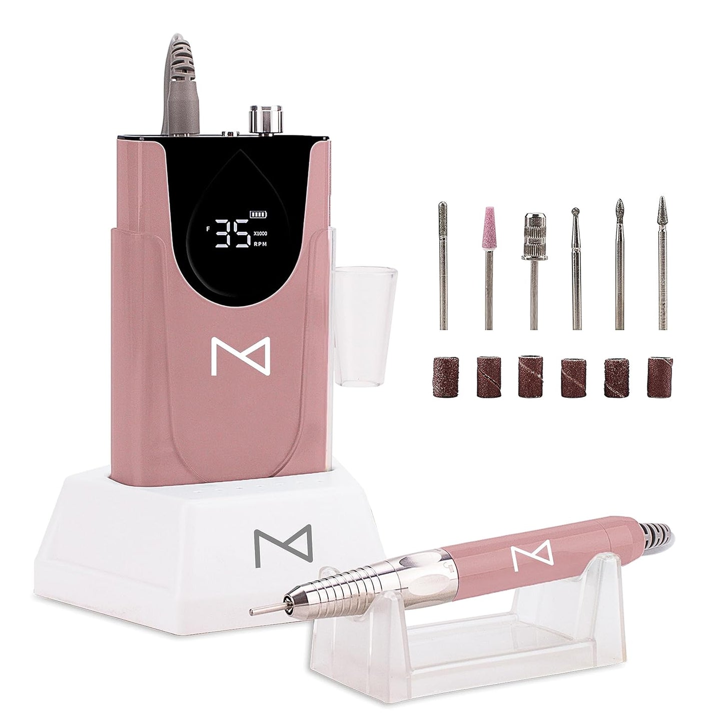 M - Max Brushless Motor Nail Drill Handpiece Only - 35K RPM | Machine Not Included | Compatible with M Brushless Nail Drill System (Handpiece - Rose Gold)