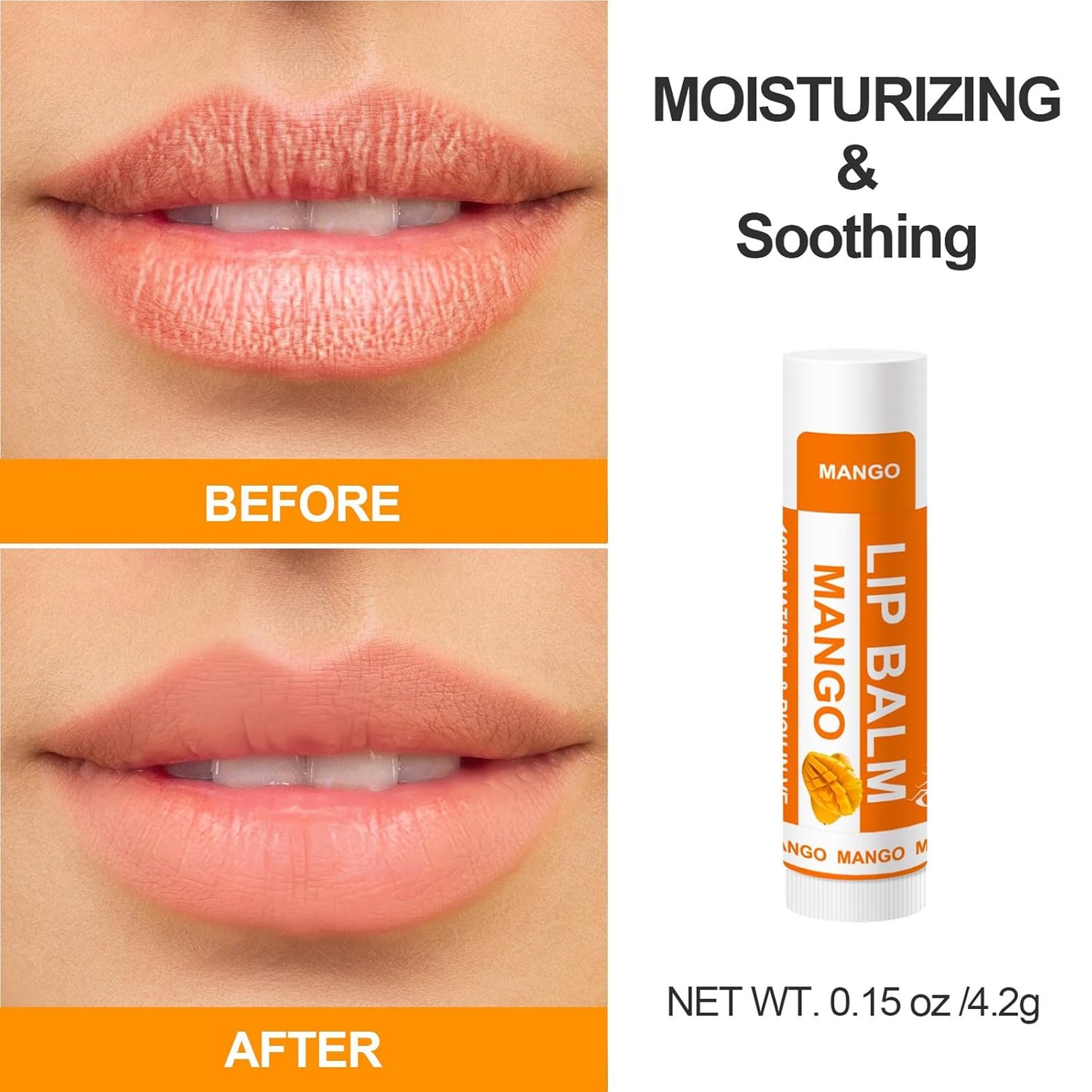 Yopela 42 Pack Natural Lip Balm Bulk with Vitamin E and Coconut Oil - Moisturizing, Soothing, and Repairing Dry and Chapped Lips Valentine's Gift - 14 Flavors - Non-GMO