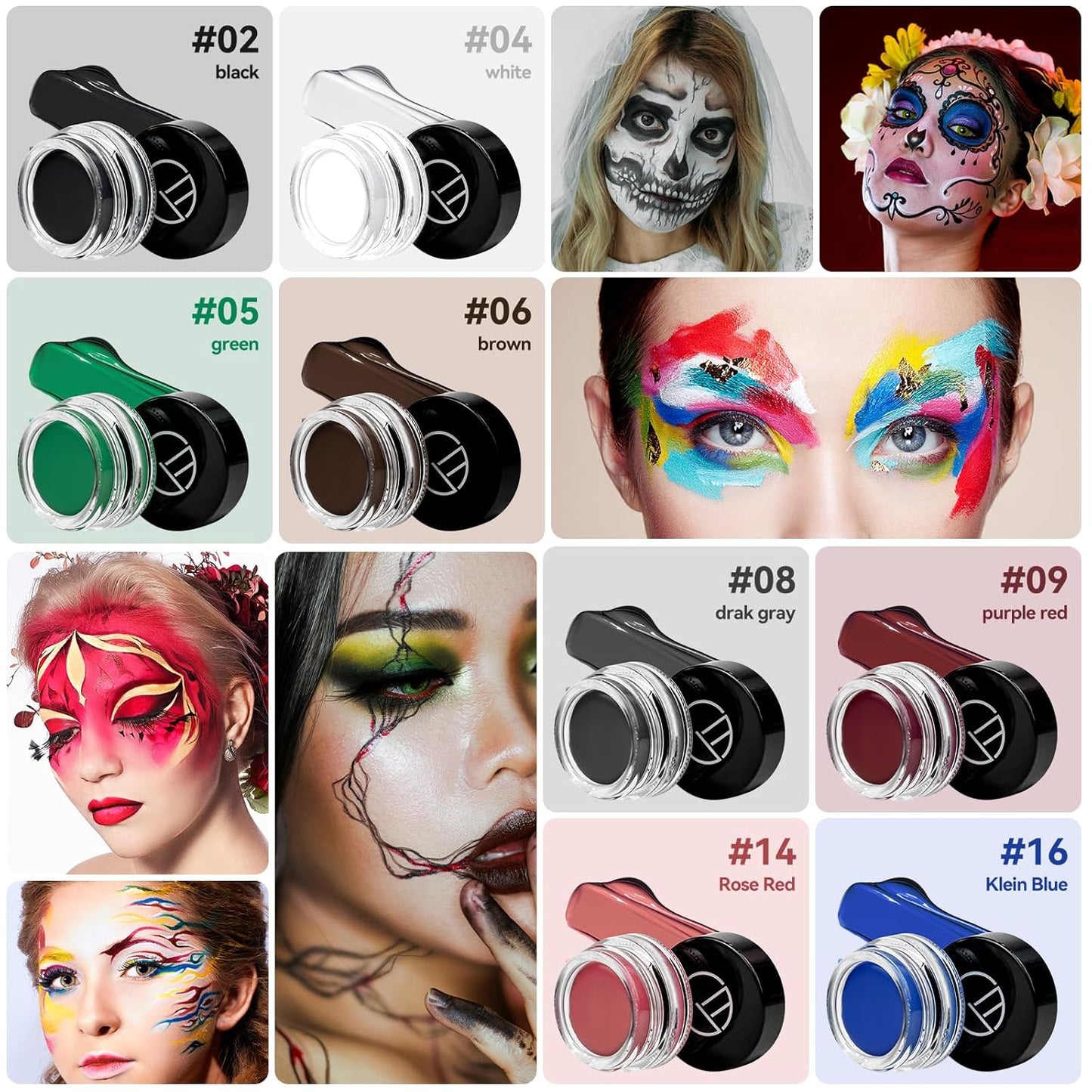 Eyeliner Gel Set,Long Lasting Waterproof With 5.51 IN Long Eyeliner Brush,High-Intensity Pigments Smudge-Proof Eye Liner Makeup Creamy Gel 5G-Brown