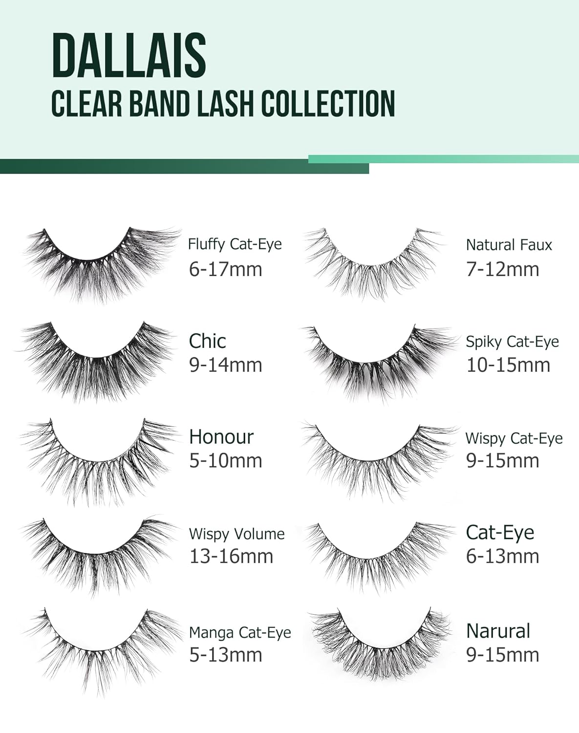 Eyelashes Natural Look Wipsy Lashes Natural Fake Lashes Clear Band Lashes Fluffy Mink Lashes Strip Lashes 12MM Demi Wispies Eyelashes