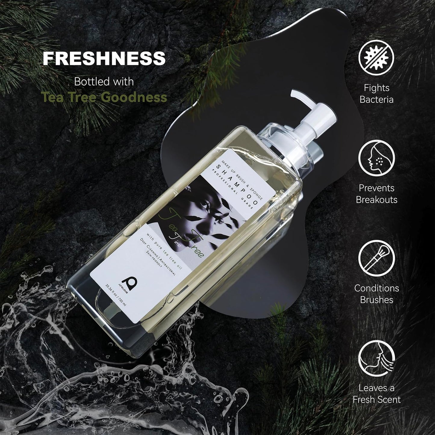 Electric Makeup Brush Cleaner Bundle with Tea Tree Oil Cleaner 25.36 fl.oz