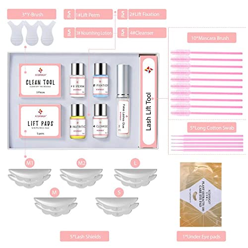 ICONSIGN 2025 Upgraded Lash Lift Kit, Professional Semi-Permanent Curling Eyelash Perm Kit Suitable for Salon & Home Use