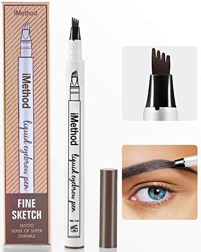 iMethod Eyebrow Pen - iMethod Eyebrow Pencil with a Micro-Fork Tip Applicator Creates Natural Looking Brows Effortlessly and Stays on All Day, Dark Grey
