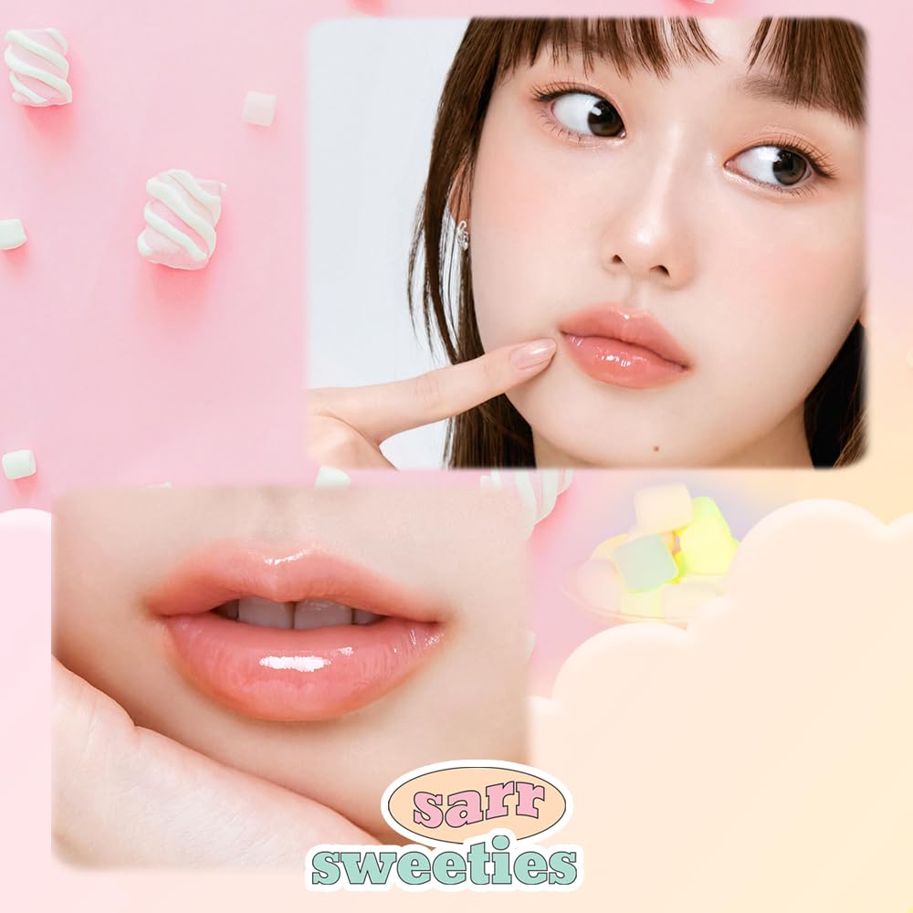 ETUDE Over Glowy Lip Gloss #2 Cotton Candy | Non-Sticky Vegan Lip Tint | Moisturized & Long-lasting Lip Gloss | Daily Tint for Dry Lips, Korean Makeup, K-beauty, Perfect for Gift