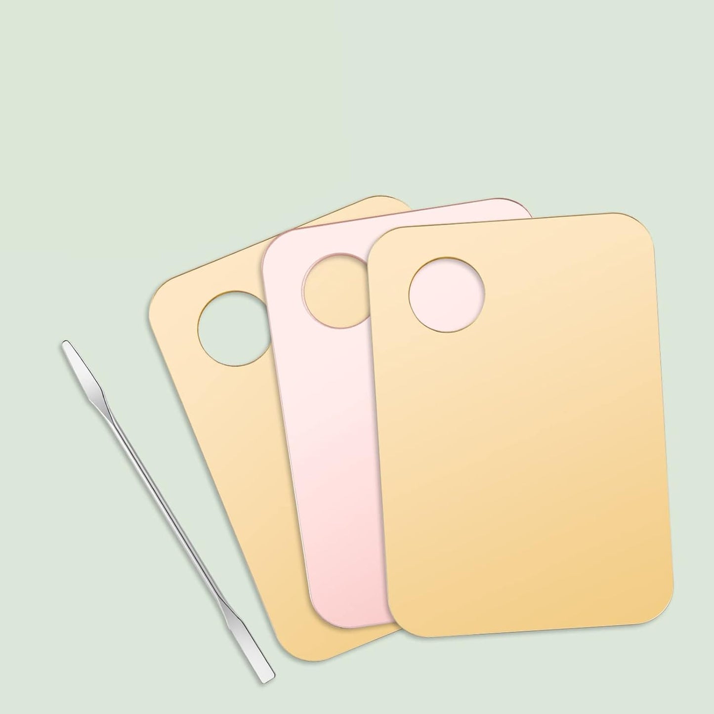 1 Pc Acrylic Cosmetic Makeup Palette Tray Foundation Spatula Makeup Mixing Palette Apply for Foundation Eye Shadow Lipsticks Nail Art Beauty Salon (Transparent)