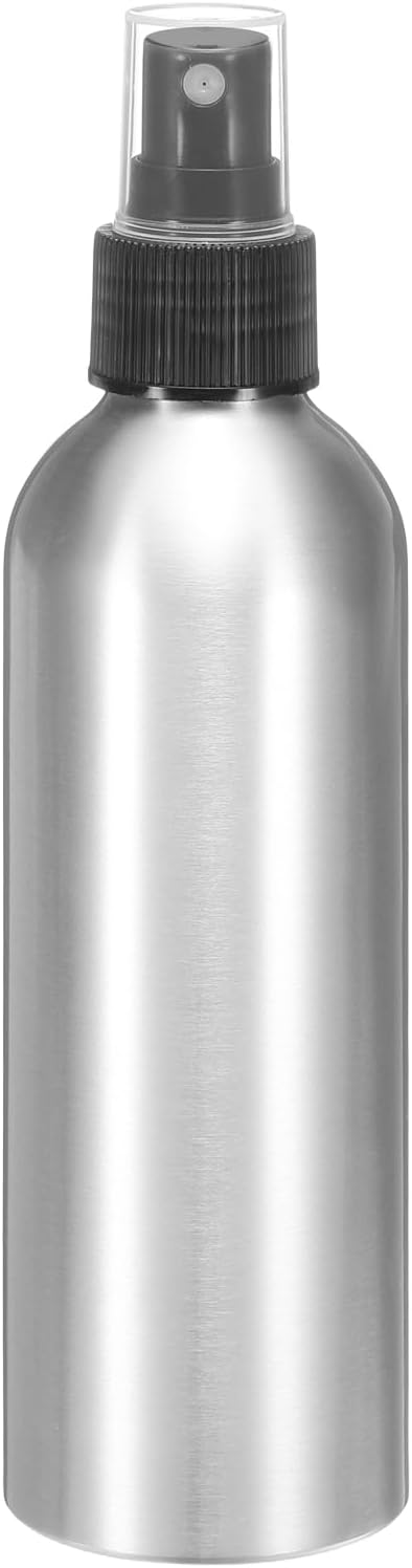 HARFINGTON Aluminum Fine Mist Spray Bottles 200ml/6.7oz Metal Small Liquid Alcohol Refillable Travel Container with Black Plastic Nozzle Cap for Perfume Skincare Cosmetic Storage Bottle