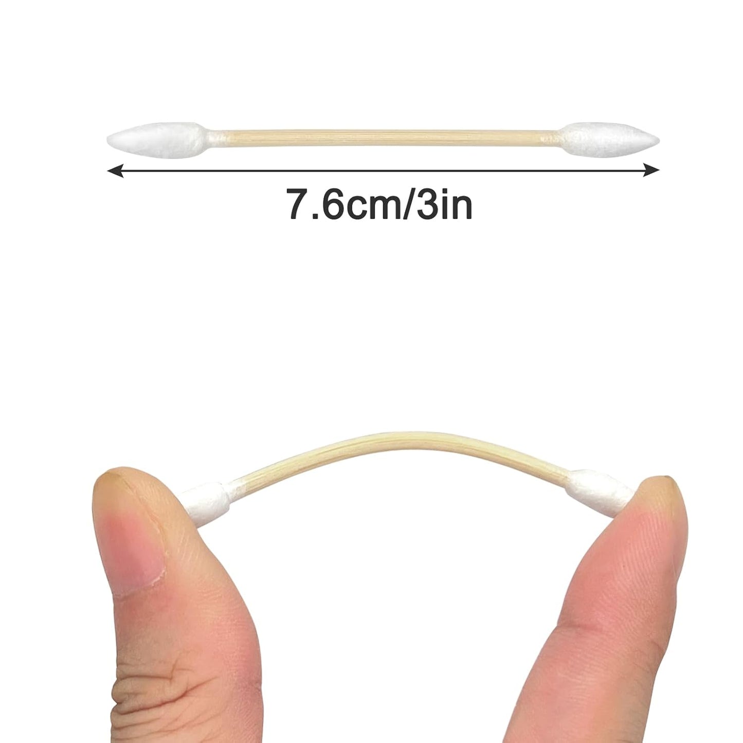 eyxformula 900 Count Pointed Tip Cotton Swabs, Double Precision Tips Cotton Swabs with Sturdy Bamboo Sticks, Soft Pointy Cotton Swabs for Eye Makeup Touch-ups, Correcting Nail Polish Mistakes, Crafts