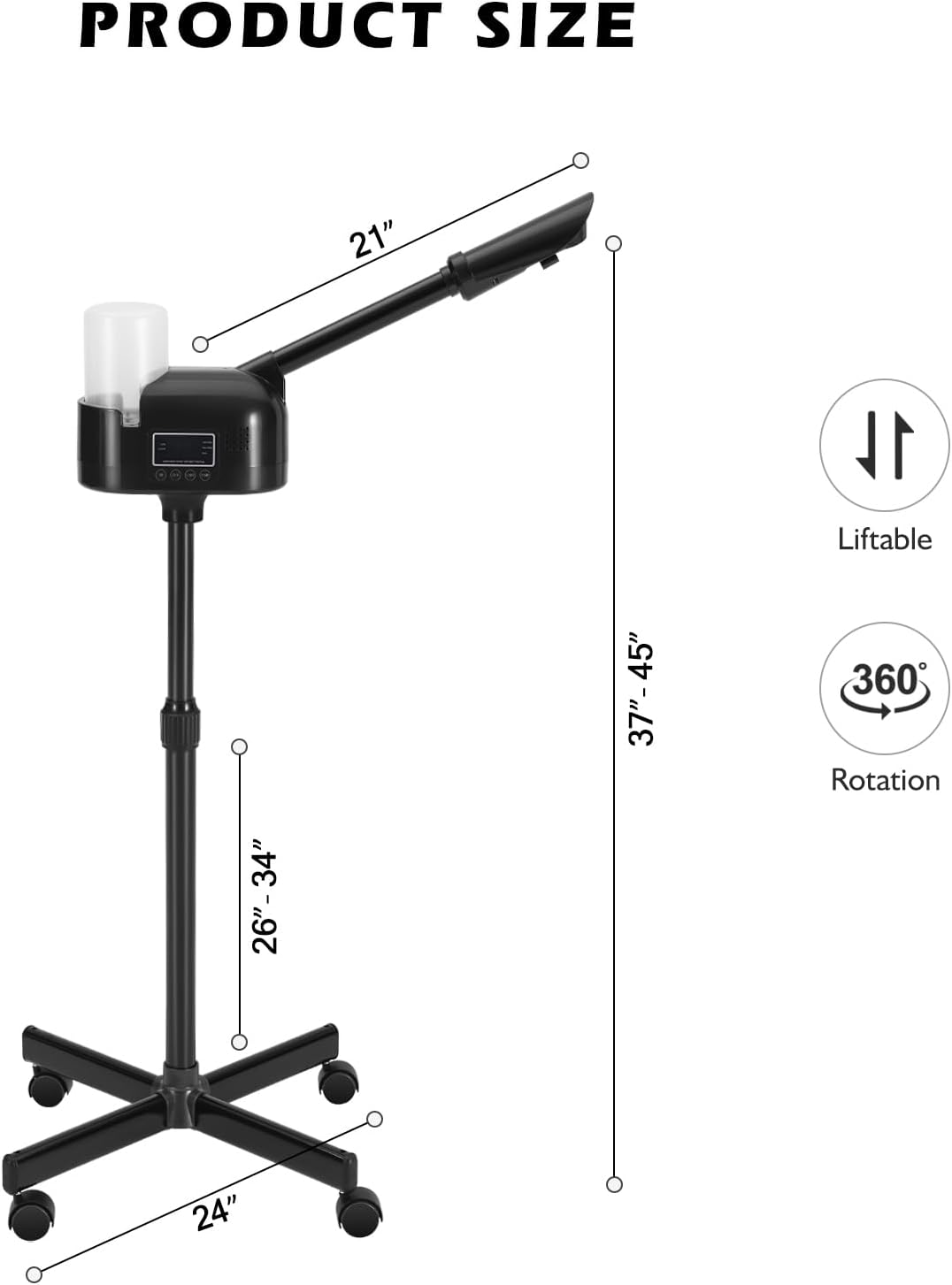 Artist hand Black Facial Steamer Professional Barber Face Steamer for Shaving & Skin Care for Barbershop, Salon, Spa Use