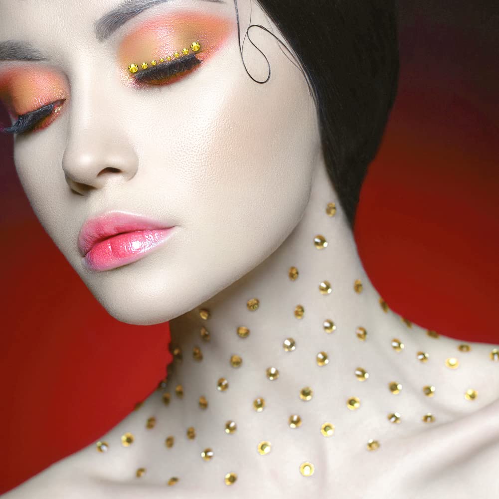 1440Pcs Lemon Yellow Crystal Rhinestones,Glass Flatback Rhinestones Gemstones Small for Nail Face Makeup Art Crafts Clothes Decoration - (SS10, 2.8mm,Lemonyellow)