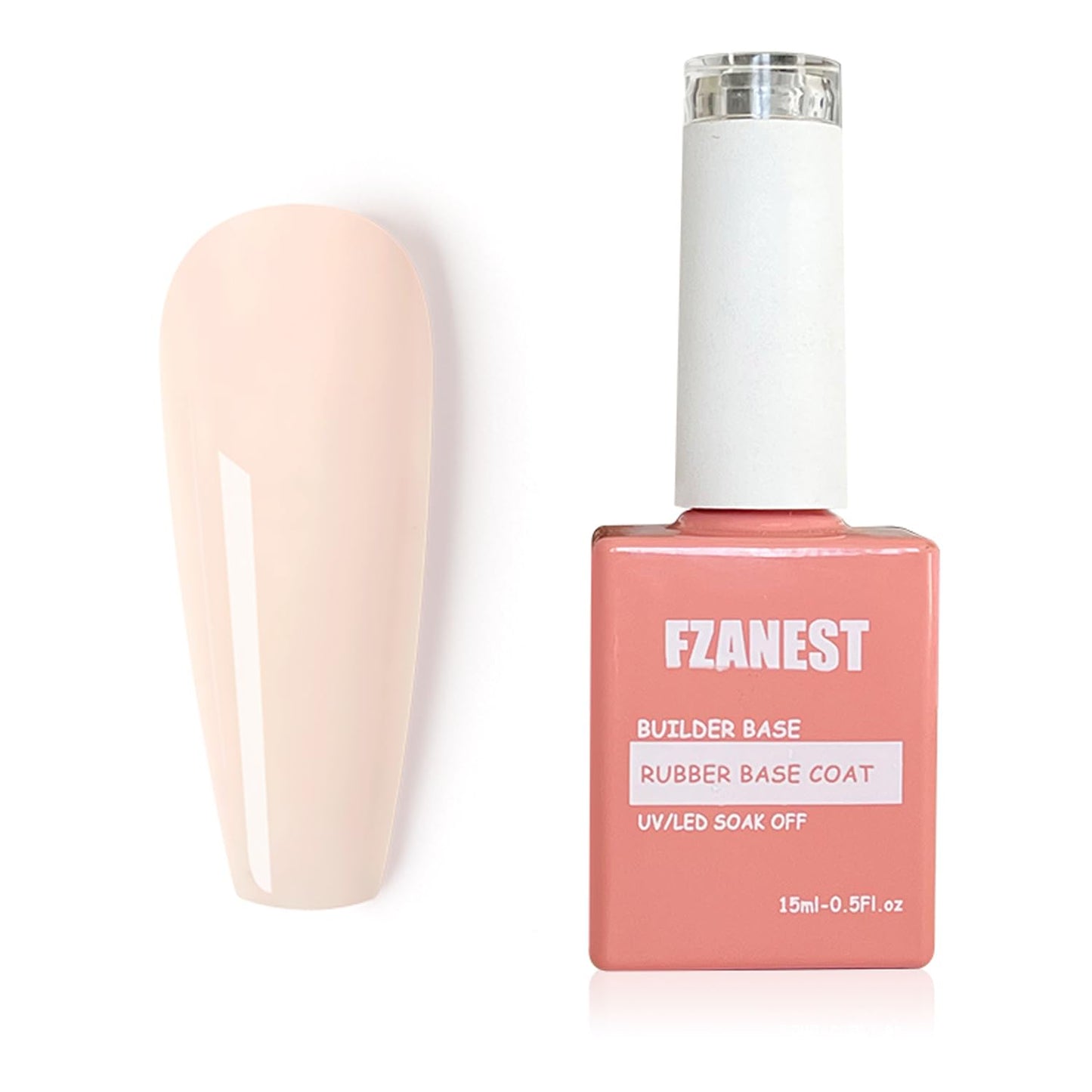 FZANEST Rubber Base Gel Polih Nude Color 6 in 1 Jelly Sheer Beige Builder Gel Thick Base Coat For Nail Strengthener Structure Extension Repair