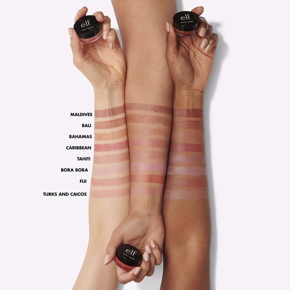 e.l.f. Putty Blush, Creamy & High-Pigment Formula For A Natural Glow, Delivers A Semi-Matte & Powder Finish, Vegan & Cruelty-Free, Fiji