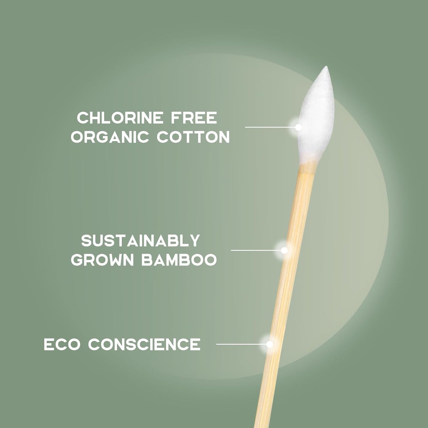 Gun Cleaning Swabs, Double-Ended 6'' Pointed Tip, Biodegradable Bamboo Cotton Buds 500 Count