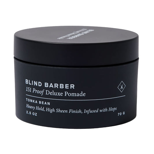 Blind Barber 151 Proof Deluxe Hair Pomade for Men - Water Based Pomade with Hops & Tonka Bean - Heavy Hold & High Shine Finish - Free of Parabens and Sulfates (2.5 oz)
