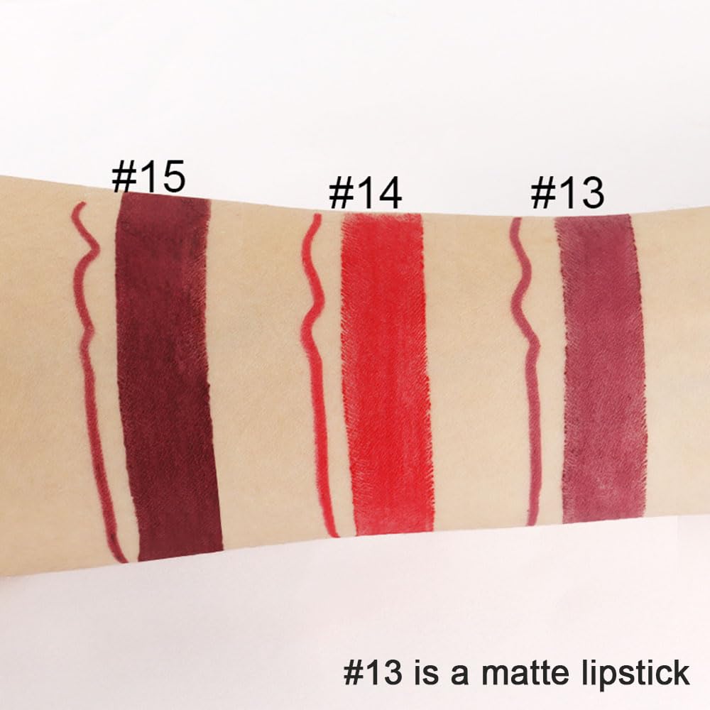 evpct 1Pcs Mauve Red Lip Liner and Lipstick Set Kit for Women Matte Lips Kit with Lip Liner Lip Stains Long Lasting Waterproof 24 Hour Lipstick and Lip Liners Combo Lipliners Pencil Set 13#