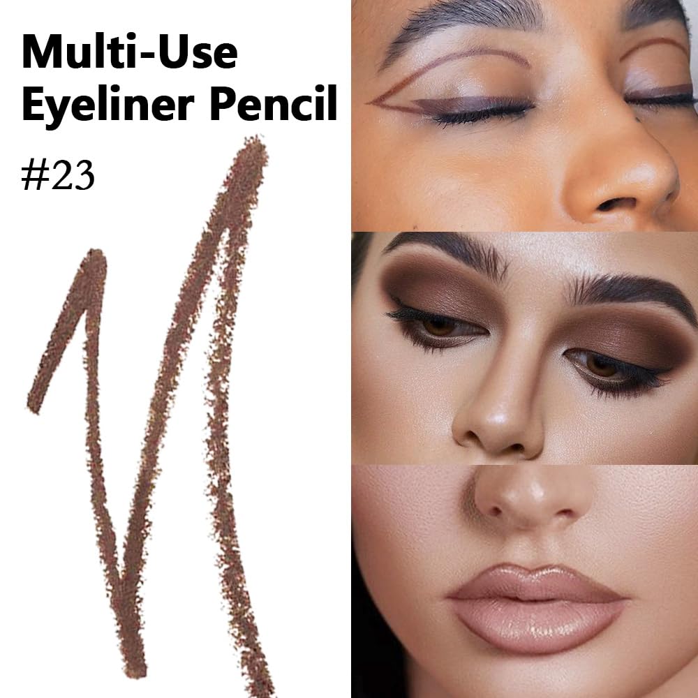 evpct Brown Eyeliner Pencils for Eyes, Dark Coffee Mocha Brown Colored Eye Liner Pencil Pen Makeup Waterproof Smudge Proof, Colored Gel Waterline Eyeliner Liquid, Face Eye Paint Stick Halloween Makeup