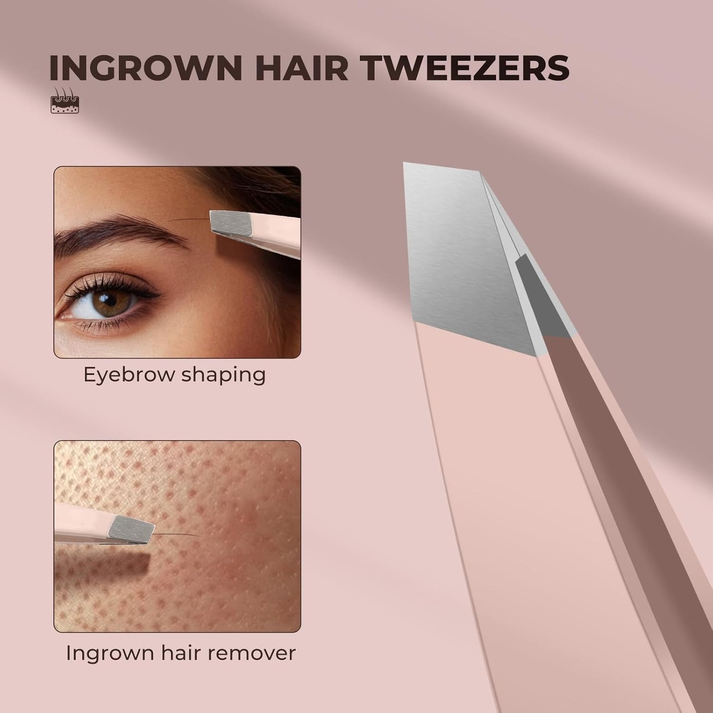 Professional Blackhead Tweezers, Stainless Steel Blackhead Remover Tools, Pimple Popper Tool Kit for Acne Whitehead Blemish, Pore Prep Tool