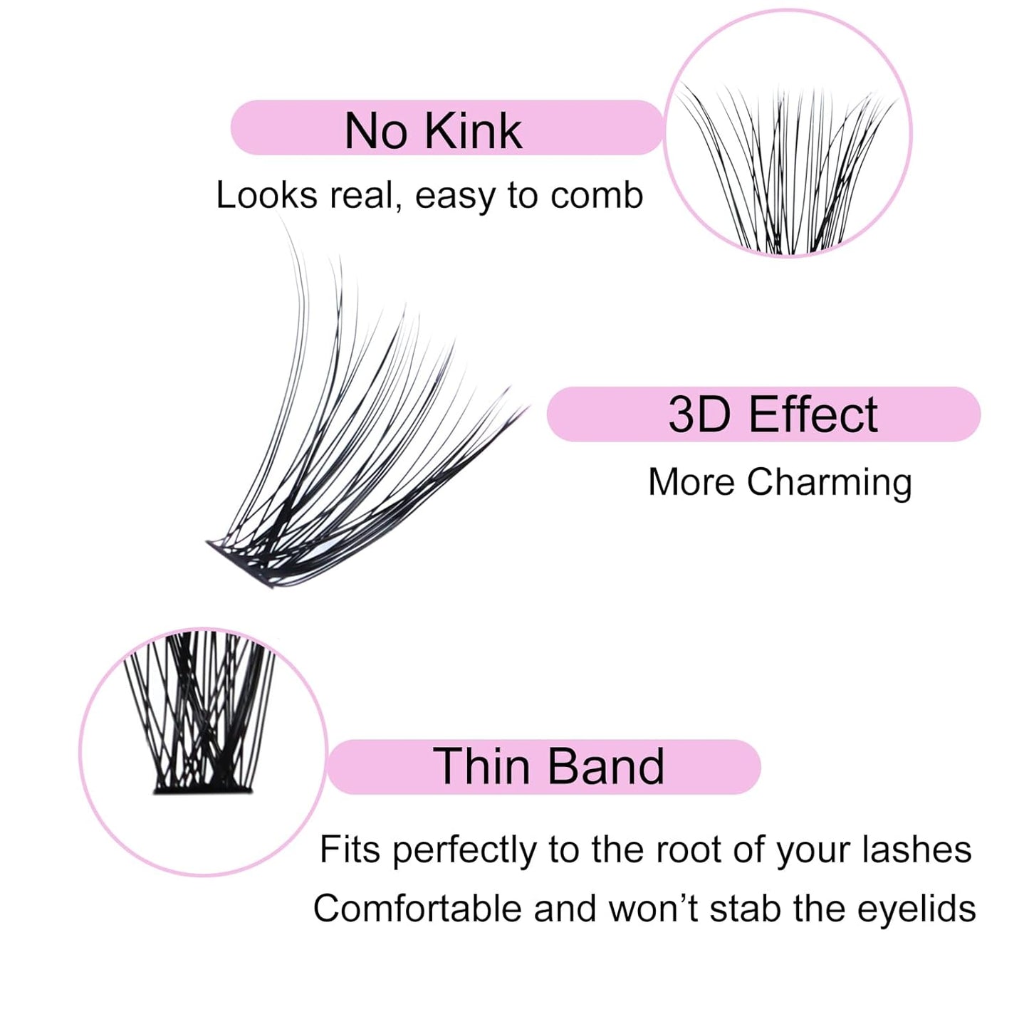 Eyelash Clusters LAUBESS Lash Clusters Individual Lashes Cluster Eyelash Extensions DIY at Home Waterproof Cluster Lashes (40D-0.05C-14-18)