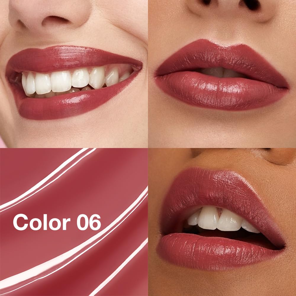 1Pcs Tinted Lip Balm Moisturizing Lipstick – Waterproof Hydrating Matte Lip Balm for Women, Creamy Natural Color Stain for Dry Lips, Soft Matte Finish with Subtle Scent (#06 Vivid Rose Red)