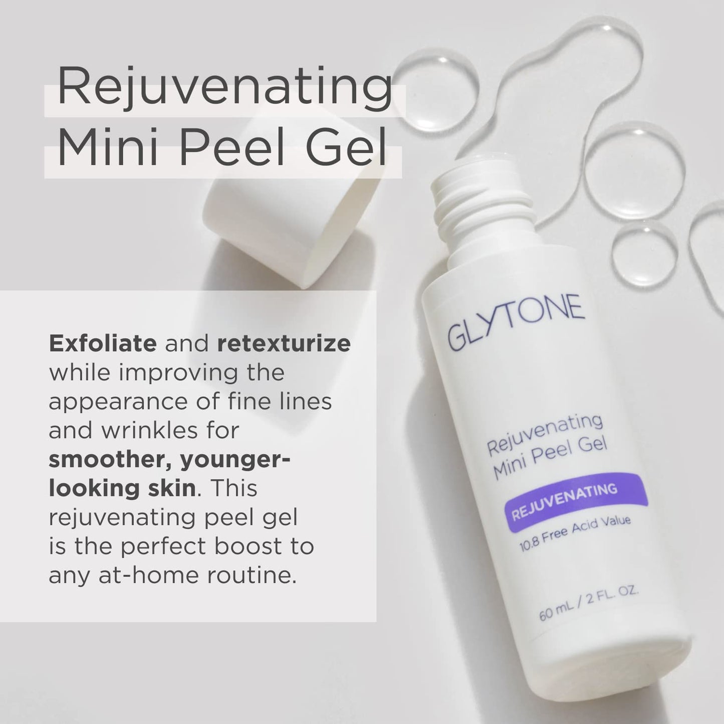Glytone Rejuvenating Mini Peel Gel | Face Exfoliator with 10.8% FAV Glycolic Acid | Peeling Gel for Face Retexturizes and Reduces Fine Lines & Wrinkles | Dead Skin Remover Chemical Peel | 2 fl oz.