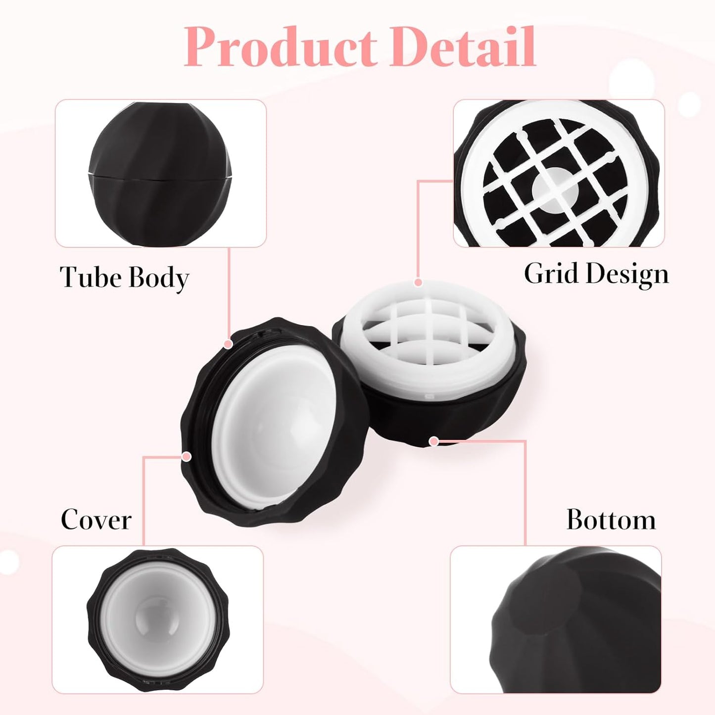 30 PCS Sphere Lip Balm Containers, 0.25 oz Lip Balm Containers Empty, Refillable Screw Cap Empty Lip Balm Tubes for Make Natural Lip Balm Lip Care