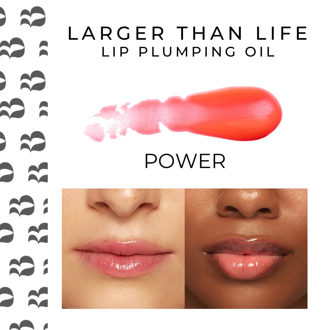 Rinna Beauty Larger Than Life Lip Plumping Oil - Power - Moisturizes & Hydrates Lips - Natural Plumping Over Time - Vegan, Cruelty-Free, & Paraben-Free 0.3 Fl Oz