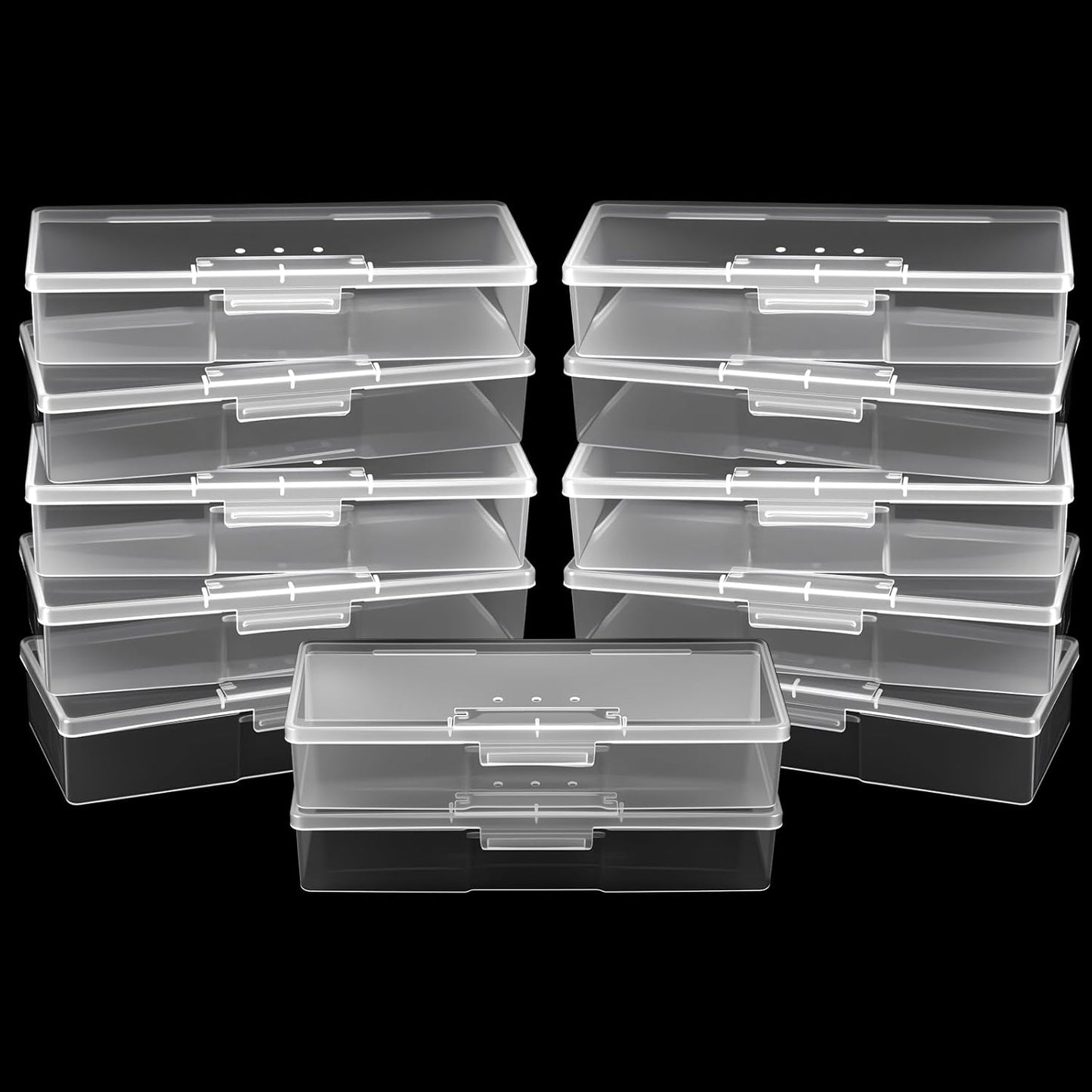 12Pcs Clear Manicure Tool Box, Personal Nail Box Storage Case for Organizing, Plastic Nail Tool Box for Manicure Pedicure Kit