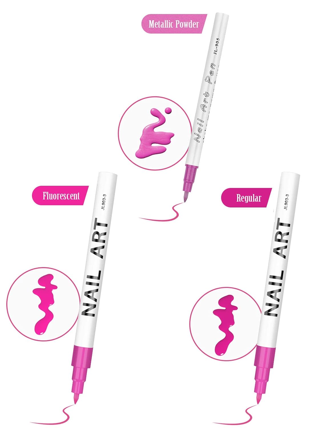 12 Color 3D Nail Art Pens Set, Kalolary Nail Point Graffiti Dotting Pen Drawing Painting Liner Brush for DIY Nail Art Beauty Adorn Manicure Tools