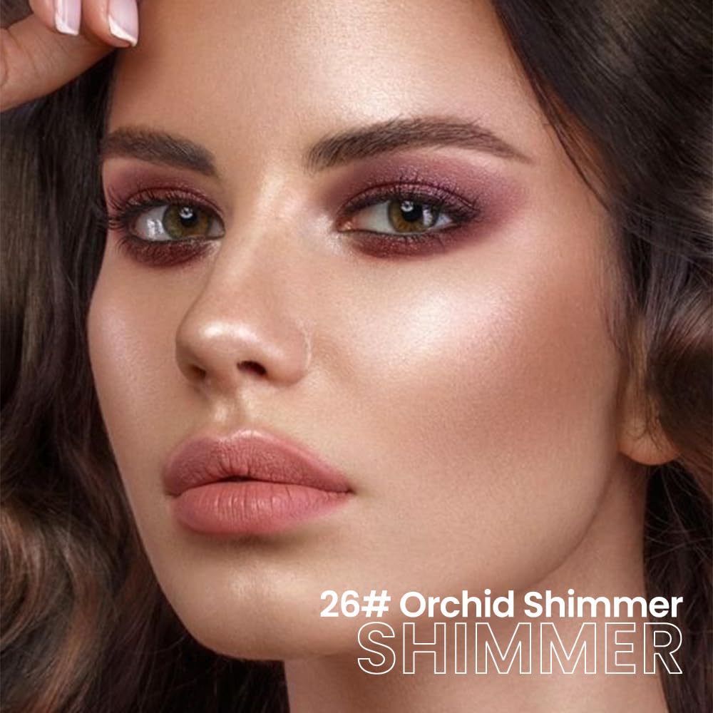 evpct Orchid Shimmer Cream Eye Shadow Brightener Sticks Set for Eyes, Orchid Shimmery Matte Pencil Eye shadow Applicator Stick Pen Palette Makeup Waterproof sombras en crema para ojos 26#