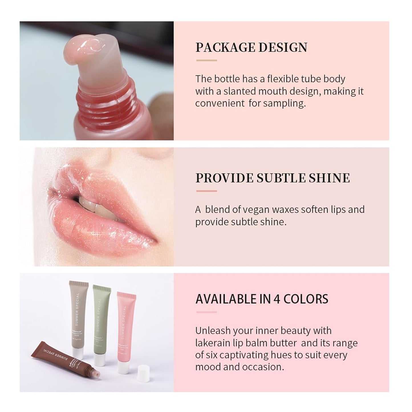 Summer Lip Butter Balm,Moisturizing Hydrating Lip Gloss Balm Set,Long-lasting Non-Sticky Nourishing Lip Care with Natural Ingredients for Soothing Softening Lips(#3-Iced Coffee)