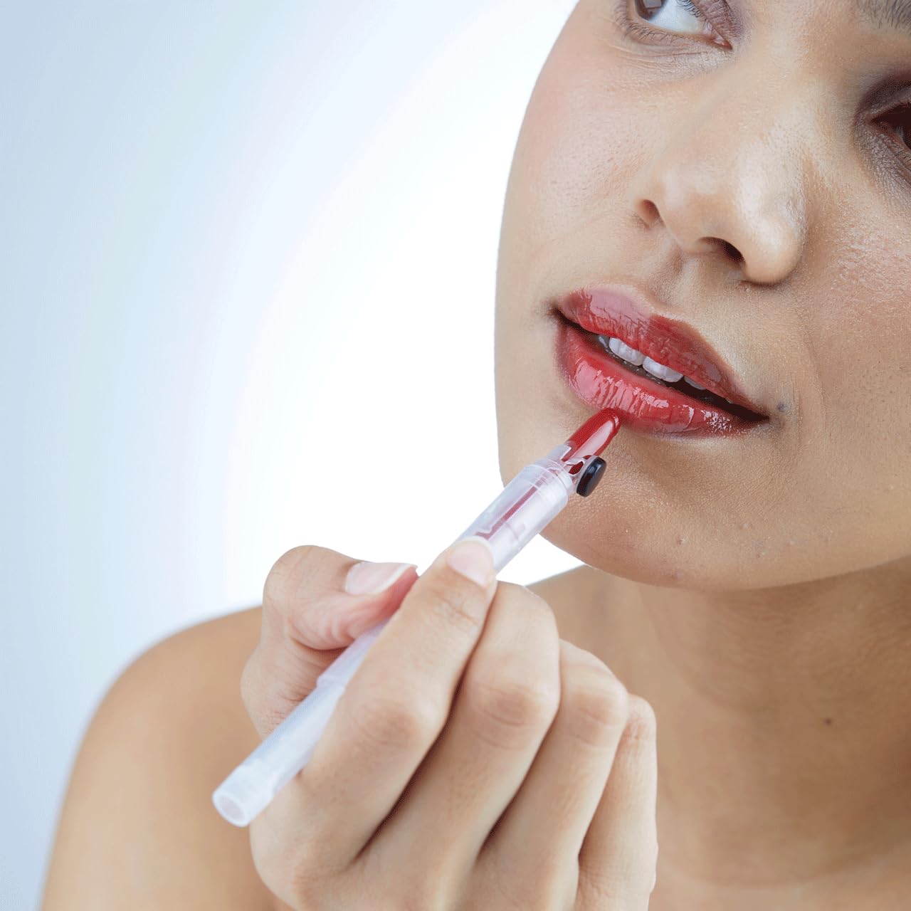 One-Touch Retractable Tinted Lip Balm, Moisturizing Lip Gloss with Menthol (Real Redberry) Korean Lip Care