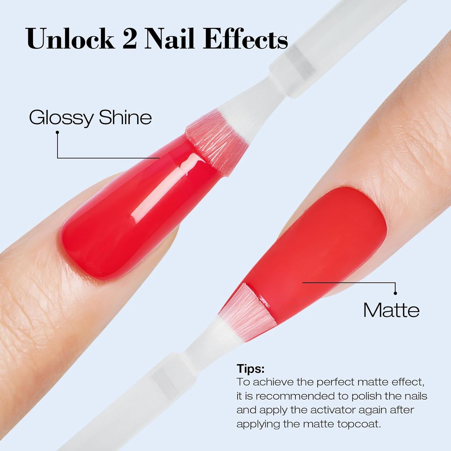 AZUREBEAUTY Dip Powder Liquid Set Bond, Base, Glossy Matte Top Coat, Activator, Brush Saver Dipping Powder Essential Tools No Nail Lamp Needed 0.5Fl oz 15ml 6Pcs