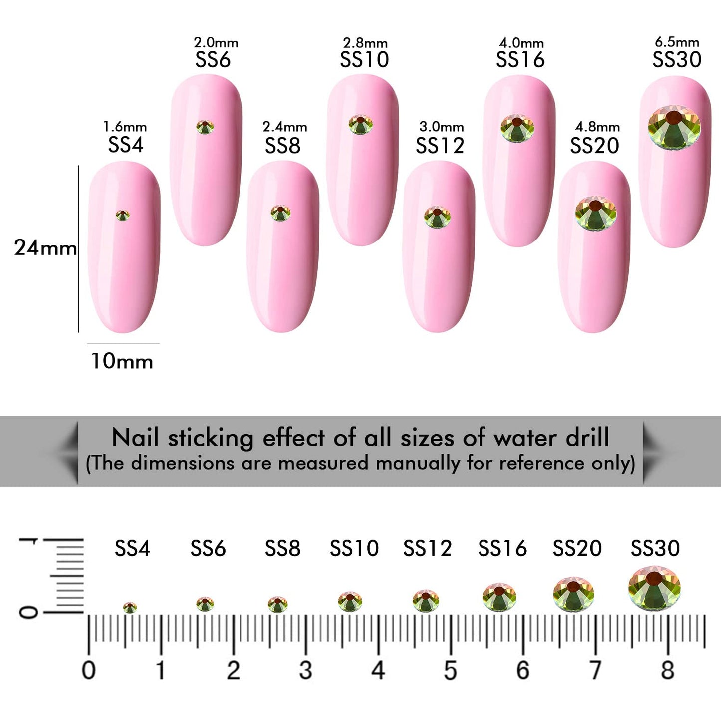 1440Pcs Blaze Crystal Rhinestones,Glass Flatback Rhinestones Gemstones for Nail Face Makeup Art Crafts Clothes Decoration -(SS20,4.8mm,Blaze)