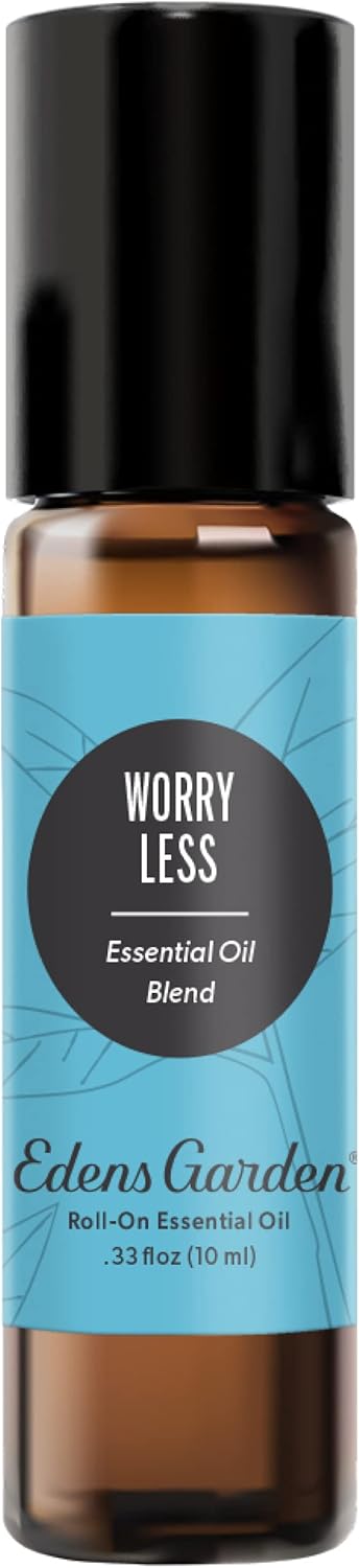 Edens Garden Worry Less Essential Oil Roll-On Blend- 100% Pure Premium Grade, Natural, Therapeutic, Aromatherapy, Kid & Skin Safe, Best for Comfort, Wellness, Relaxation Pre-Diluted 10 ml (.33 fl oz)