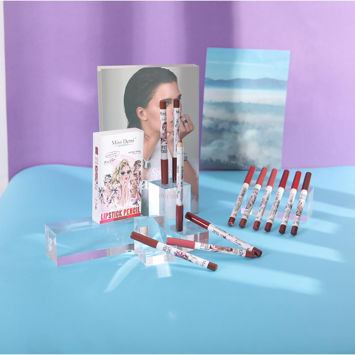 12PCS Lip Liner Pencils Set Pack for Shaping & Sculpting Lips, Modifieddark Lip Color Lipsticks,Long-Lasting Waterproof Lipsticks. (02, Color)