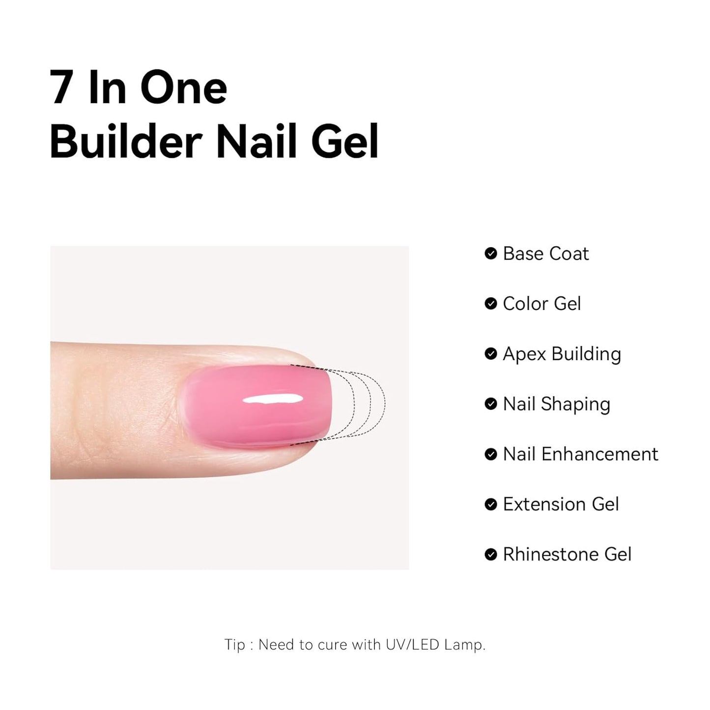 MAYCHAO Clearly Nude Builder Gel for Nails, 15ml Nail Strengthener in a Bottle, Nail Extension Hard Gel, Soak Off Long Lasting UV Light Cure